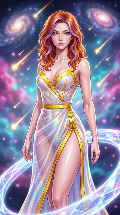 score_9, masterpiece, best quality, ultra-detailed, high-budget anime keyframe, semi-realistic 3D game render, editorial fashion photography, tasteful artistic composition, Caucasian woman. close-up cowboy shot from the waist and thighs up, the chara