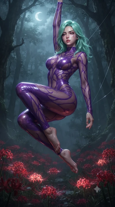 score_9, masterpiece, best quality, ultra-detailed, High-budget Anime Keyframe, editorial fashion photography, tasteful artistic composition, realistic cosplay photography, East Asian woman. Low angle cowboy shot filling the entire 9:16 frame with he