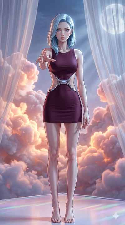 score_9, masterpiece, best quality, ultra-detailed, high-budget anime keyframe, editorial fashion photography, tasteful artistic composition, Korean woman. cowboy shot from the thighs up, character and outfit filling the frame for maximum editorial p