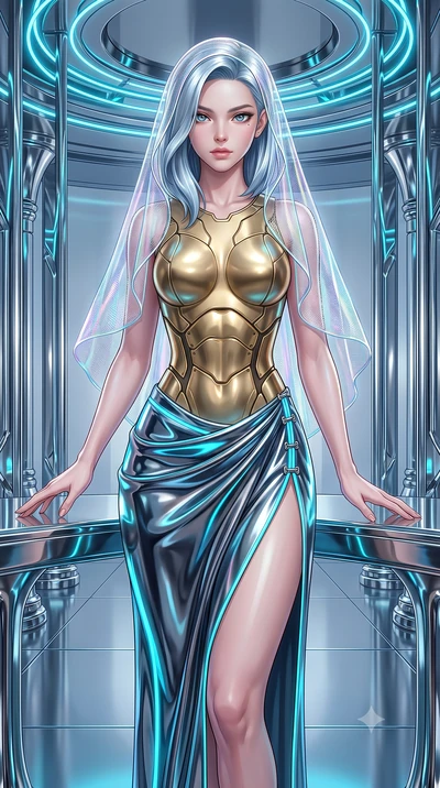 score_9, masterpiece, best quality, ultra-detailed, high-budget anime keyframe, semi-realistic 3D game render, editorial fashion photography, tasteful artistic composition, Korean woman. close-up cowboy shot from the waist and thighs up, the characte