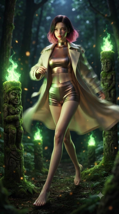 score_9, masterpiece, best quality, ultra-detailed, high-budget anime keyframe, editorial fashion photography, tasteful artistic composition, realistic cosplay photography, Korean woman. low angle full-body shot from head to toe showing her feet, fil