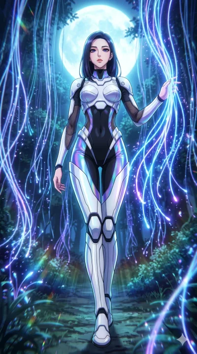 score_9, masterpiece, best quality, ultra-detailed, High-budget Anime Keyframe, vibrant colors, fluid line-art, expressive lighting, cinematic composition, Ufotable-style visual effects, top-tier animation quality, Korean woman with idol-like refined