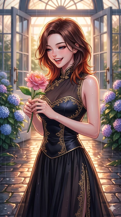 score_9, masterpiece, best quality, ultra-detailed, high-budget anime keyframe, vibrant anime aesthetic, Korean woman. close-up cowboy shot from the waist and thighs up, the character dominates the composition, filling the frame with her large presen
