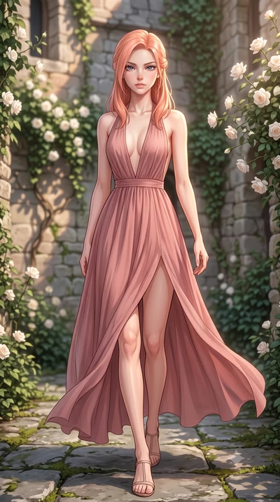 score_9, masterpiece, best quality, ultra-detailed, high-budget anime keyframe, editorial fashion photography, tasteful artistic composition, Japanese woman woman. low angle full-body shot from head to toe showing her feet, filling the entire 9:16 ve