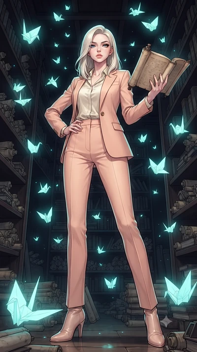 score_9, masterpiece, best quality, ultra-detailed, high-budget anime keyframe, gorgeous anime illustration, with clean line-art, distinct ink outlines, and high-contrast stereoscopic depth, Caucasian woman, strictly human ears. low angle full-body s