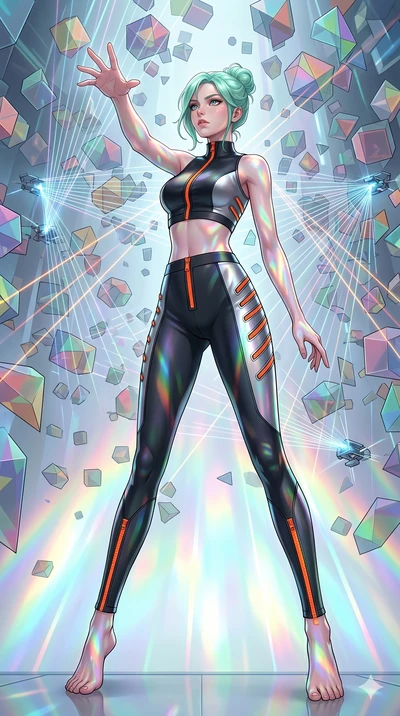 score_9, masterpiece, best quality, ultra-detailed, high-budget anime keyframe, editorial fashion photography, tasteful artistic composition, Japanese woman. low angle full-body shot from head to toe showing her feet, filling the entire 9:16 vertical