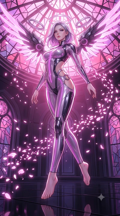 score_9, masterpiece, best quality, ultra-detailed, high-budget anime keyframe, editorial fashion photography, tasteful artistic composition, Caucasian woman. low angle full-body shot from head to toe showing her feet, filling the entire 9:16 vertica