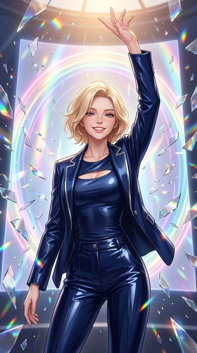 score_9, masterpiece, best quality, ultra-detailed, high-budget anime keyframe, editorial fashion photography, tasteful artistic composition, Caucasian woman. close-up cowboy shot from the waist and thighs up, the character dominates the composition,