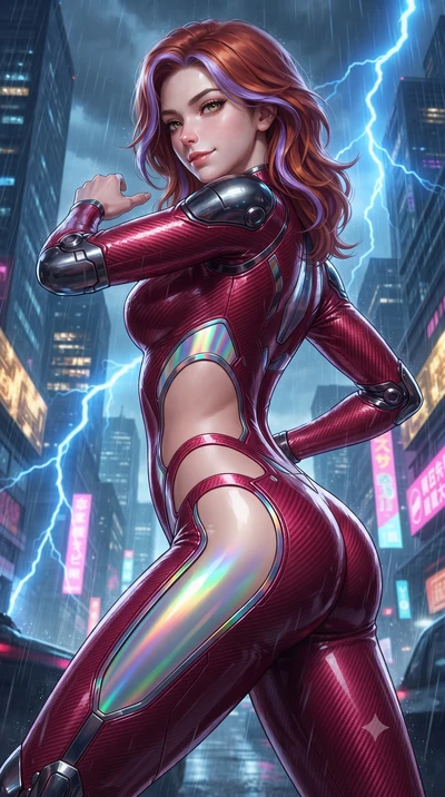 score_9, masterpiece, best quality, ultra-detailed, high-budget anime keyframe, editorial fashion photography, tasteful artistic composition, Caucasian woman. close-up cowboy shot from the waist and thighs up, the character dominates the composition,