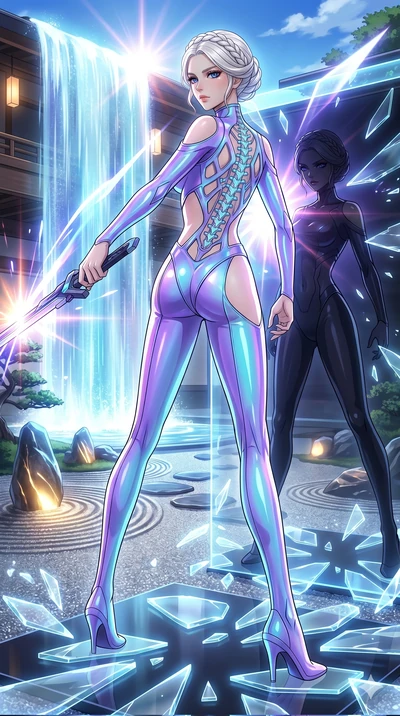 score_9, masterpiece, best quality, ultra-detailed, High-budget Anime Keyframe, vibrant colors, fluid line-art, expressive lighting, cinematic composition, Ufotable-style visual effects, top-tier animation quality, Japanese woman with delicate and el