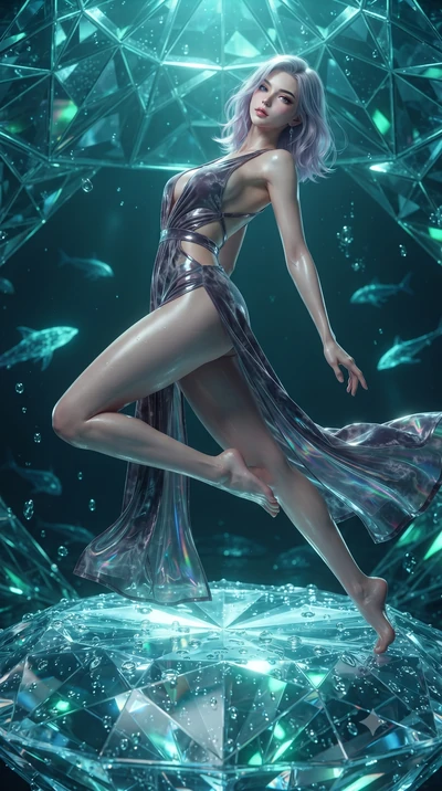 score_9, masterpiece, best quality, ultra-detailed, high-budget anime keyframe, editorial fashion photography, tasteful artistic composition, Caucasian woman. low angle full-body shot from head to toe showing her feet, filling the entire 9:16 vertica