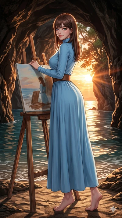 score_9, masterpiece, best quality, ultra-detailed, high-budget anime keyframe, editorial fashion photography, tasteful artistic composition, Korean woman. low angle full-body shot from head to toe showing her feet, filling the entire 9:16 vertical f