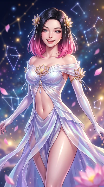 score_9, masterpiece, best quality, ultra-detailed, high-budget anime keyframe, semi-realistic 3D game render, editorial fashion photography, tasteful artistic composition, Korean woman. close-up cowboy shot from the waist and thighs up, the characte