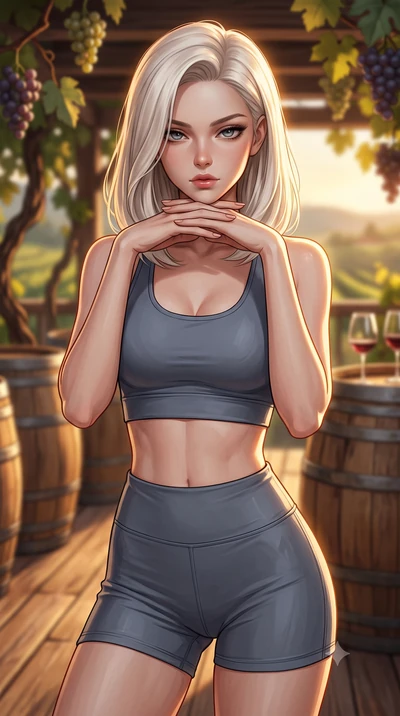 score_9, masterpiece, best quality, ultra-detailed, high-budget anime keyframe, editorial fashion photography, tasteful artistic composition, Caucasian woman woman. close-up cowboy shot from the waist and thighs up, the character dominates the compos