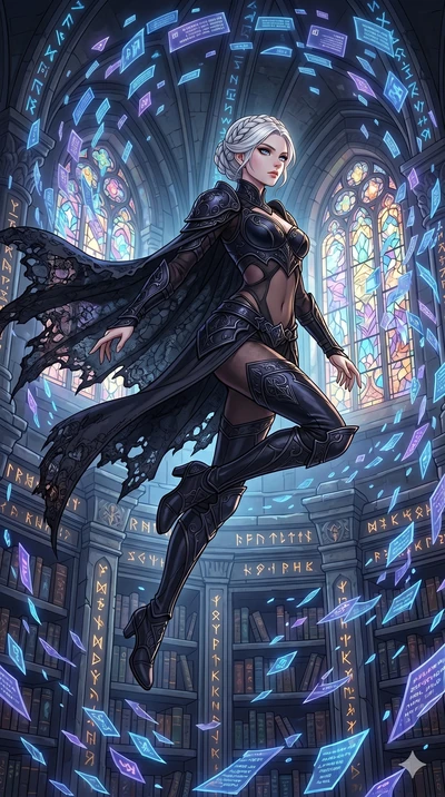 score_9, masterpiece, best quality, ultra-detailed, high-budget anime movie keyframe, cinematic anime lighting, intricate line art, Caucasian (strictly human ears) woman. Dynamic full-body shot stretching the vertical silhouette across the 9:16 frame
