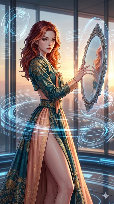 score_9, masterpiece, best quality, ultra-detailed, high-budget anime keyframe, editorial fashion photography, tasteful artistic composition, Caucasian woman, strictly human ears. cowboy shot from the thighs up, character and outfit filling the frame