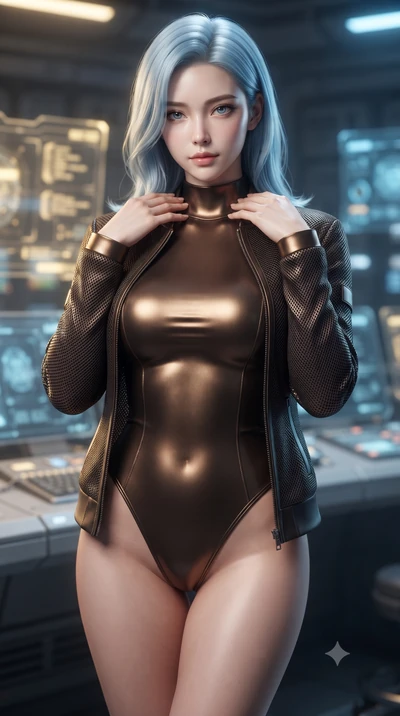 score_9, masterpiece, best quality, ultra-detailed, high-budget anime keyframe, editorial fashion photography, tasteful artistic composition, Korean woman. close-up cowboy shot from the waist and thighs up, the character dominates the composition, fi