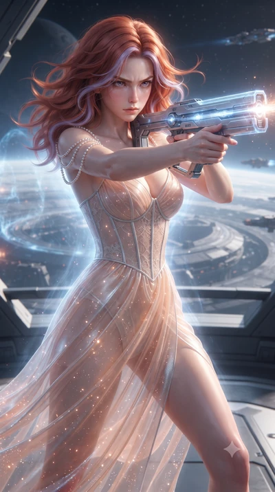 score_9, masterpiece, best quality, ultra-detailed, high-budget anime keyframe, editorial fashion photography, tasteful artistic composition, realistic cosplay photography, Caucasian woman, strictly human ears. close-up cowboy shot from the waist and