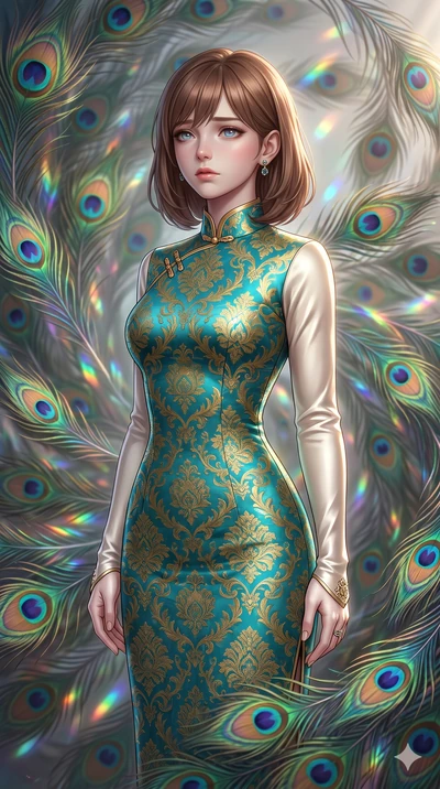 score_9, masterpiece, best quality, ultra-detailed, high-budget anime keyframe, editorial fashion photography, tasteful artistic composition, Caucasian woman, strictly human ears. close-up cowboy shot from the waist and thighs up, the character domin