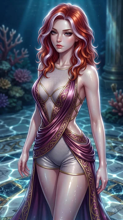 score_9, masterpiece, best quality, ultra-detailed, high-budget anime keyframe, editorial fashion photography, tasteful artistic composition, Caucasian woman. close-up cowboy shot from the waist and thighs up, the character dominates the composition,