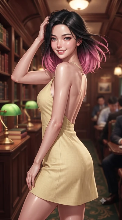 score_9, masterpiece, best quality, ultra-detailed, high-budget anime keyframe, editorial fashion photography, tasteful artistic composition, Korean woman. close-up cowboy shot from the waist and thighs up, the character dominates the composition, fi