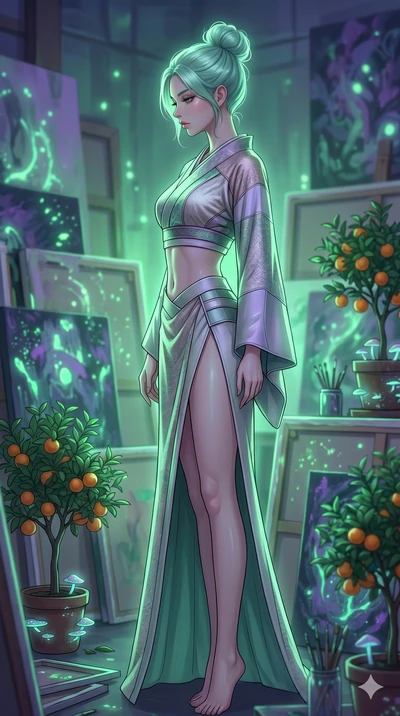score_9, masterpiece, best quality, ultra-detailed, high-budget anime keyframe, editorial fashion photography, tasteful artistic composition, Japanese woman. cowboy shot from the thighs up, character and outfit filling the frame for maximum editorial