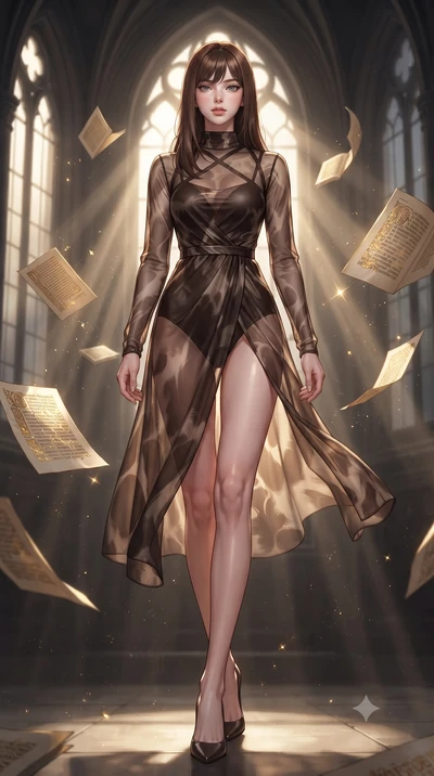 score_9, masterpiece, best quality, ultra-detailed, high-budget anime keyframe, editorial fashion photography, tasteful artistic composition, Korean woman. low angle full-body shot from head to toe showing her feet, filling the entire 9:16 vertical f
