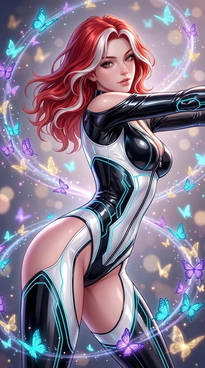 score_9, masterpiece, best quality, ultra-detailed, high-budget anime keyframe, semi-realistic 3D game render, editorial fashion photography, tasteful artistic composition, Caucasian woman. close-up cowboy shot from the waist and thighs up, the chara