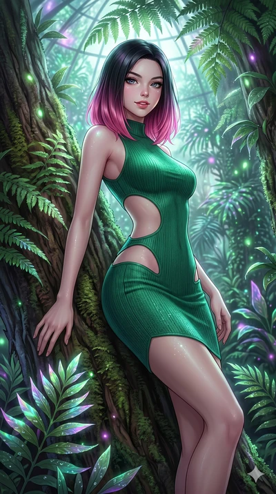 score_9, masterpiece, best quality, ultra-detailed, high-budget anime keyframe, editorial fashion photography, tasteful artistic composition, Korean woman. cowboy shot from the thighs up, character and outfit filling the frame for maximum editorial p