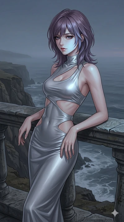 score_9, masterpiece, best quality, ultra-detailed, high-budget anime keyframe, editorial fashion photography, tasteful artistic composition, Japanese woman. cowboy shot from the thighs up, character and outfit filling the frame for maximum editorial