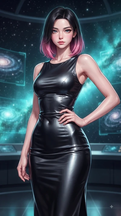 score_9, masterpiece, best quality, ultra-detailed, high-budget anime keyframe, editorial fashion photography, tasteful artistic composition, Korean woman woman. close-up cowboy shot from the waist and thighs up, the character dominates the compositi
