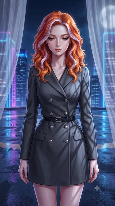 score_9, masterpiece, best quality, ultra-detailed, high-budget anime keyframe, editorial fashion photography, tasteful artistic composition, Caucasian woman, strictly human ears. close-up cowboy shot from the waist and thighs up, the character domin