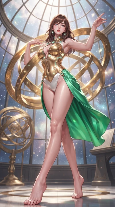 score_9, masterpiece, best quality, ultra-detailed, high-budget anime keyframe, editorial fashion photography, tasteful artistic composition, Korean woman. low angle full-body shot from head to toe showing her feet, filling the entire 9:16 vertical f