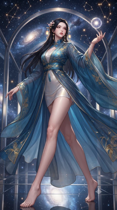 score_9, masterpiece, best quality, ultra-detailed, high-budget anime keyframe, editorial fashion photography, tasteful artistic composition, Korean woman. low angle full-body shot from head to toe showing her feet, filling the entire 9:16 vertical f