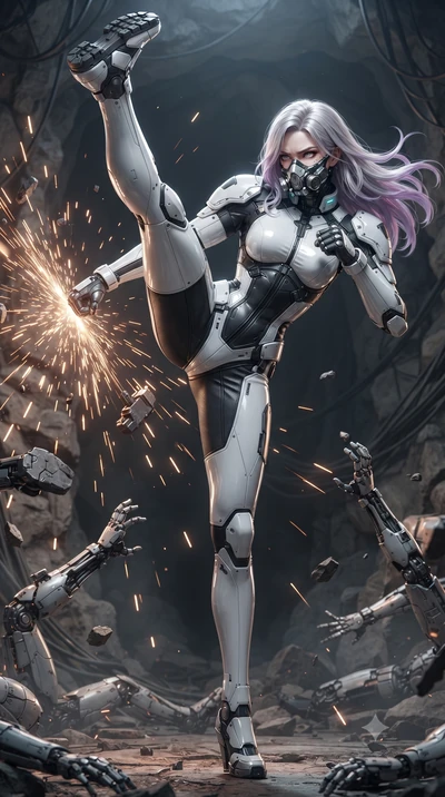 score_9, masterpiece, best quality, ultra-detailed, high-budget anime keyframe, editorial fashion photography, tasteful artistic composition, Caucasian woman. low angle full-body shot from head to toe showing her feet, filling the entire 9:16 vertica