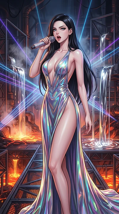 score_9, masterpiece, best quality, ultra-detailed, high-budget anime movie keyframe, cinematic anime lighting, intricate line art, Caucasian (strictly human ears) anime girl. Medium shot of upper body capturing the intricate details of her high-fash