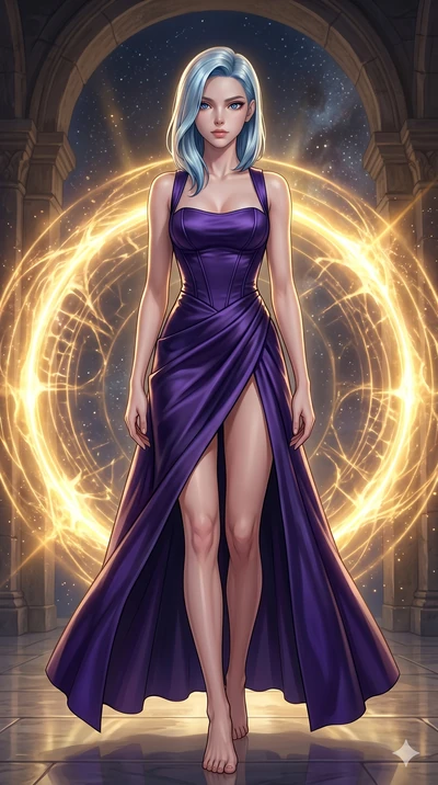 score_9, masterpiece, best quality, ultra-detailed, high-budget anime keyframe, editorial fashion photography, tasteful artistic composition, Korean woman. low angle full-body shot from head to toe showing her feet, filling the entire 9:16 vertical f