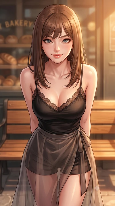 score_9, masterpiece, best quality, ultra-detailed, high-budget anime keyframe, editorial fashion photography, tasteful artistic composition, Korean woman woman. close-up cowboy shot from the waist and thighs up, the character dominates the compositi