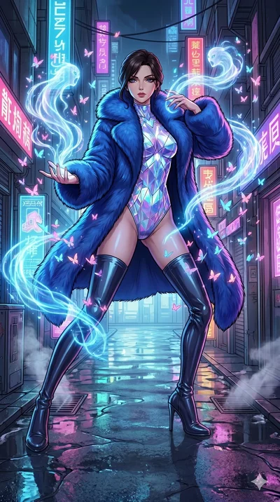 첨부의 캐릭터를 고정하여, 절대로 의상과 포즈를 동일하게 하지말고 현재 프롬프트 기반으로 이미지를 완전히 재구성해야해. score_9, masterpiece, best quality, ultra-detailed, high-budget anime movie keyframe, cinematic anime lighting, intricate line art, Caucasian (strictly human ears) woman. Dynamic full