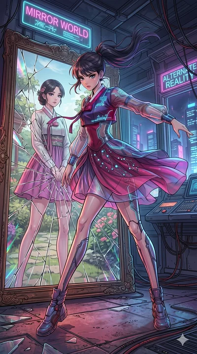 score_9, masterpiece, best quality, ultra-detailed, high-budget anime movie keyframe, cinematic anime lighting, intricate line art, Caucasian (strictly human ears) woman. Low angle cowboy shot capturing a powerful motion and statuesque presence. star