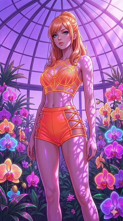 score_9, masterpiece, best quality, ultra-detailed, high-budget anime keyframe, editorial fashion photography, tasteful artistic composition, Caucasian woman, strictly human ears. cowboy shot from the thighs up, character and outfit filling the frame