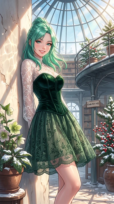 score_9, masterpiece, best quality, ultra-detailed, high-budget anime keyframe, vibrant anime aesthetic, Japanese woman. cowboy shot from the thighs up, character and outfit filling the frame for maximum presence. She is leaning against a villa wall,