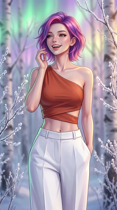 score_9, masterpiece, best quality, ultra-detailed, high-budget anime keyframe, editorial fashion photography, tasteful artistic composition, Caucasian woman, strictly human ears. close-up cowboy shot from the waist and thighs up, the character domin