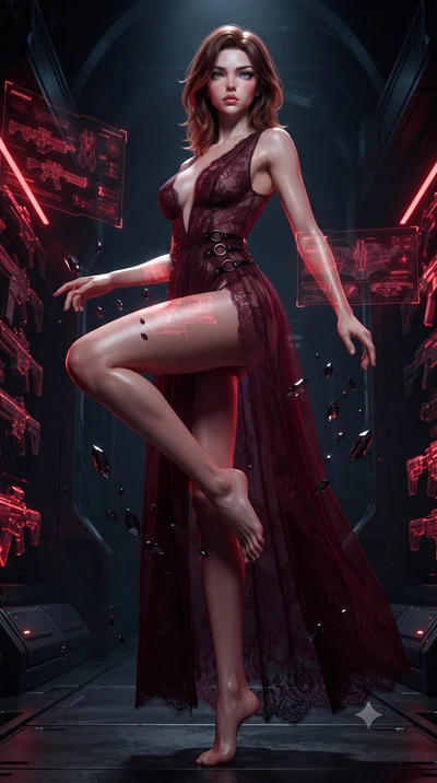score_9, masterpiece, best quality, ultra-detailed, high-budget anime keyframe, editorial fashion photography, tasteful artistic composition, Korean woman. low angle full-body shot from head to toe showing her feet, filling the entire 9:16 vertical f