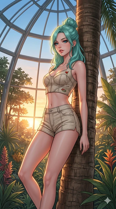 score_9, masterpiece, best quality, ultra-detailed, high-budget anime keyframe, editorial fashion photography, tasteful artistic composition, Japanese woman. cowboy shot from the thighs up, character and outfit filling the frame for maximum editorial
