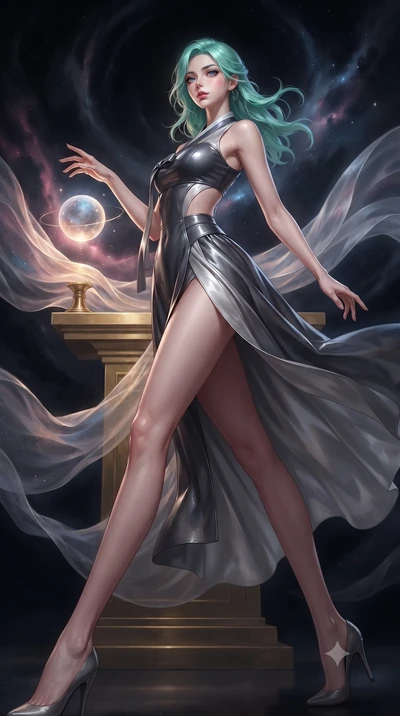 score_9, masterpiece, best quality, ultra-detailed, high-budget anime keyframe, editorial fashion photography, tasteful artistic composition, Japanese woman. low angle full-body shot from head to toe showing her feet, filling the entire 9:16 vertical