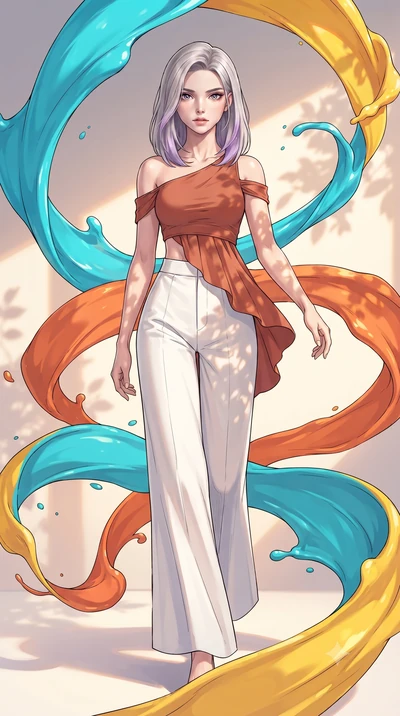 score_9, masterpiece, best quality, ultra-detailed, high-budget anime keyframe, gorgeous anime illustration, with clean line-art and distinct ink outlines, Caucasian woman, strictly human ears. low angle full-body shot from head to toe showing her fe