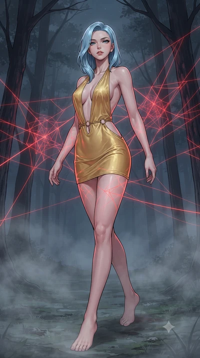 score_9, masterpiece, best quality, ultra-detailed, high-budget anime keyframe, gorgeous anime illustration, with clean line-art and distinct ink outlines, Korean woman. low angle full-body shot from head to toe showing her feet, filling the entire 9